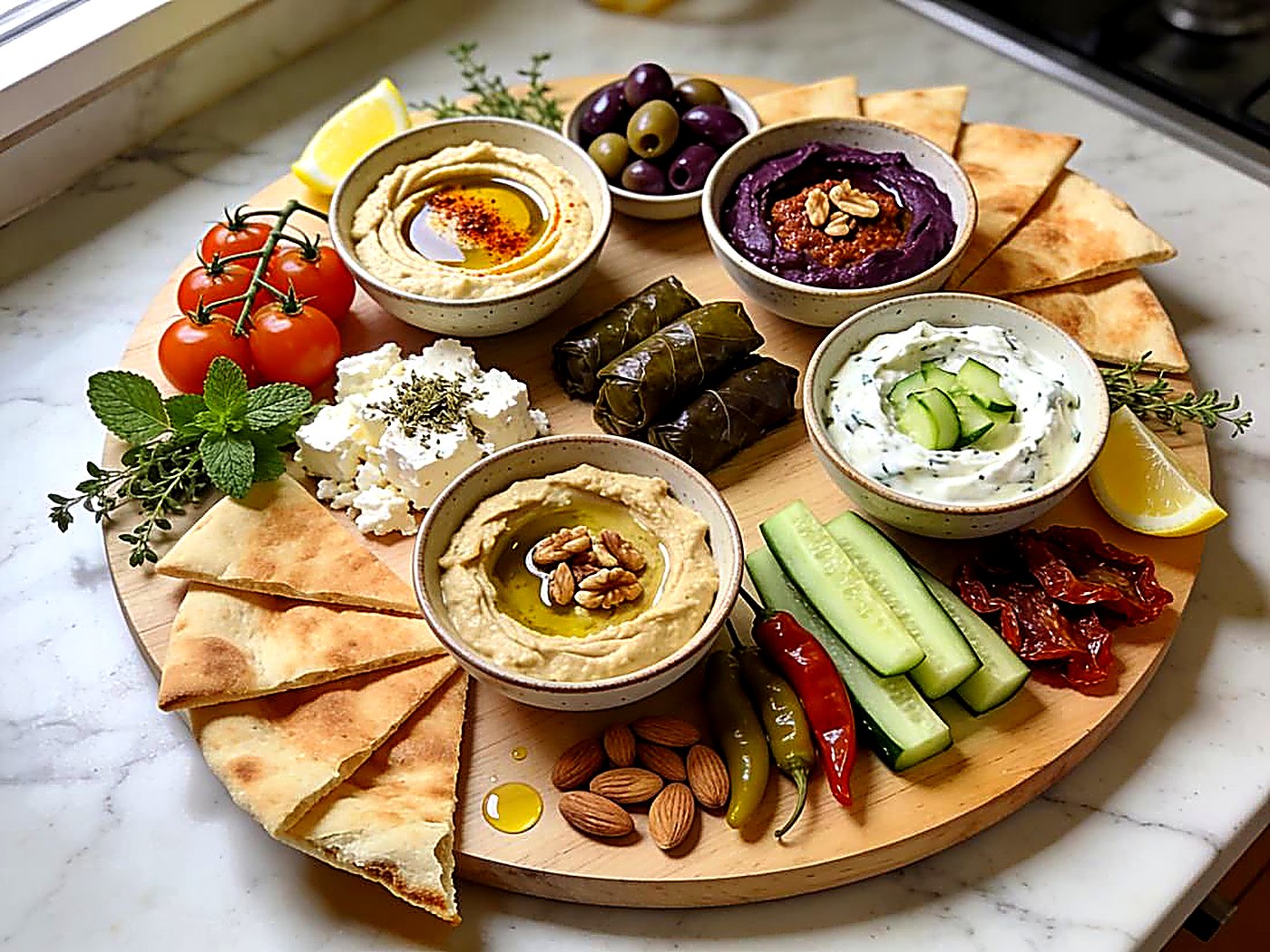 Mediterranean mezze board